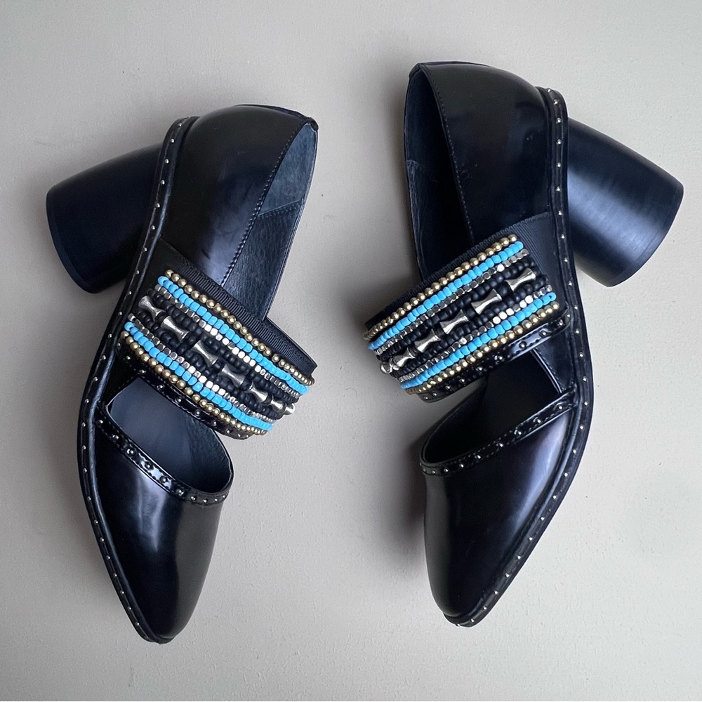 initial Lather beaded Pump Shoe size 39 8.5